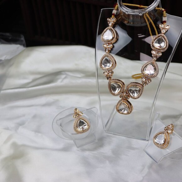 Royal Kundan Necklace & Earrings Set, JP30 - Picture 7 of 11